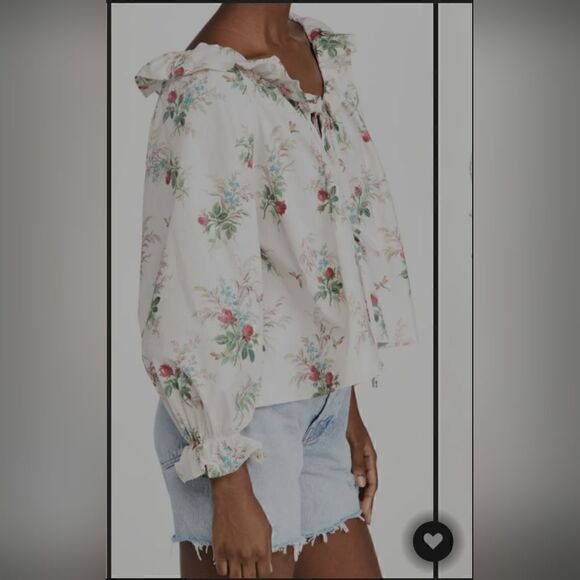 Meadows floral blouse with ties in the front us size 6 - Picture 2 of 10